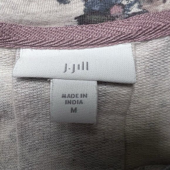 J. Jill Sweatshirt Women’s Size M Pleated Back Floral Oatmeal Heather Roses - Picture 4 of 7
